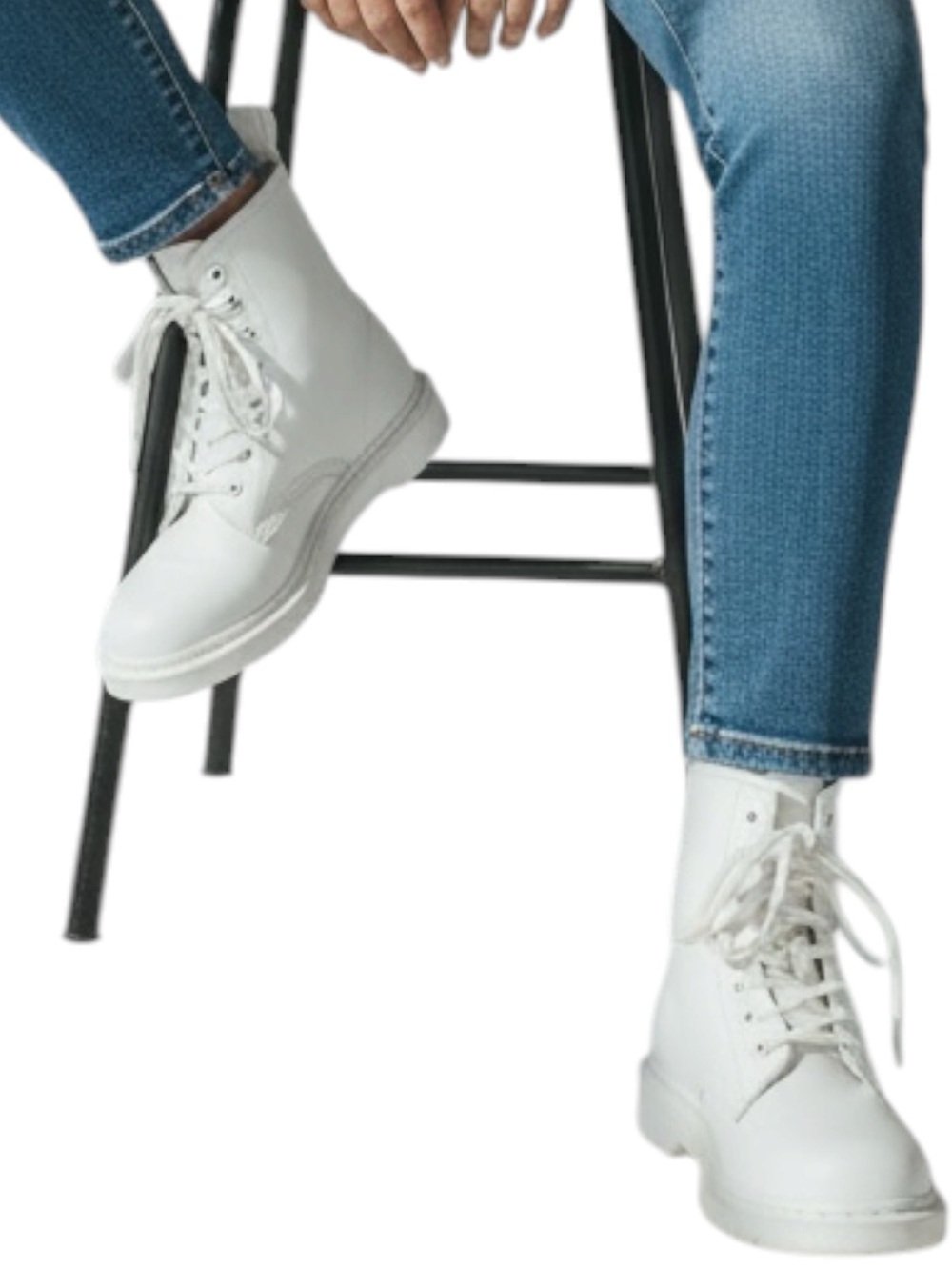 DR. MARTENS 1460 Pascal White Virginia Blanco 8 eye Boots Size 7